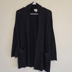 Aritzia Wilfred Grey Open Front Cardigan Silk & Cashmere Blend
